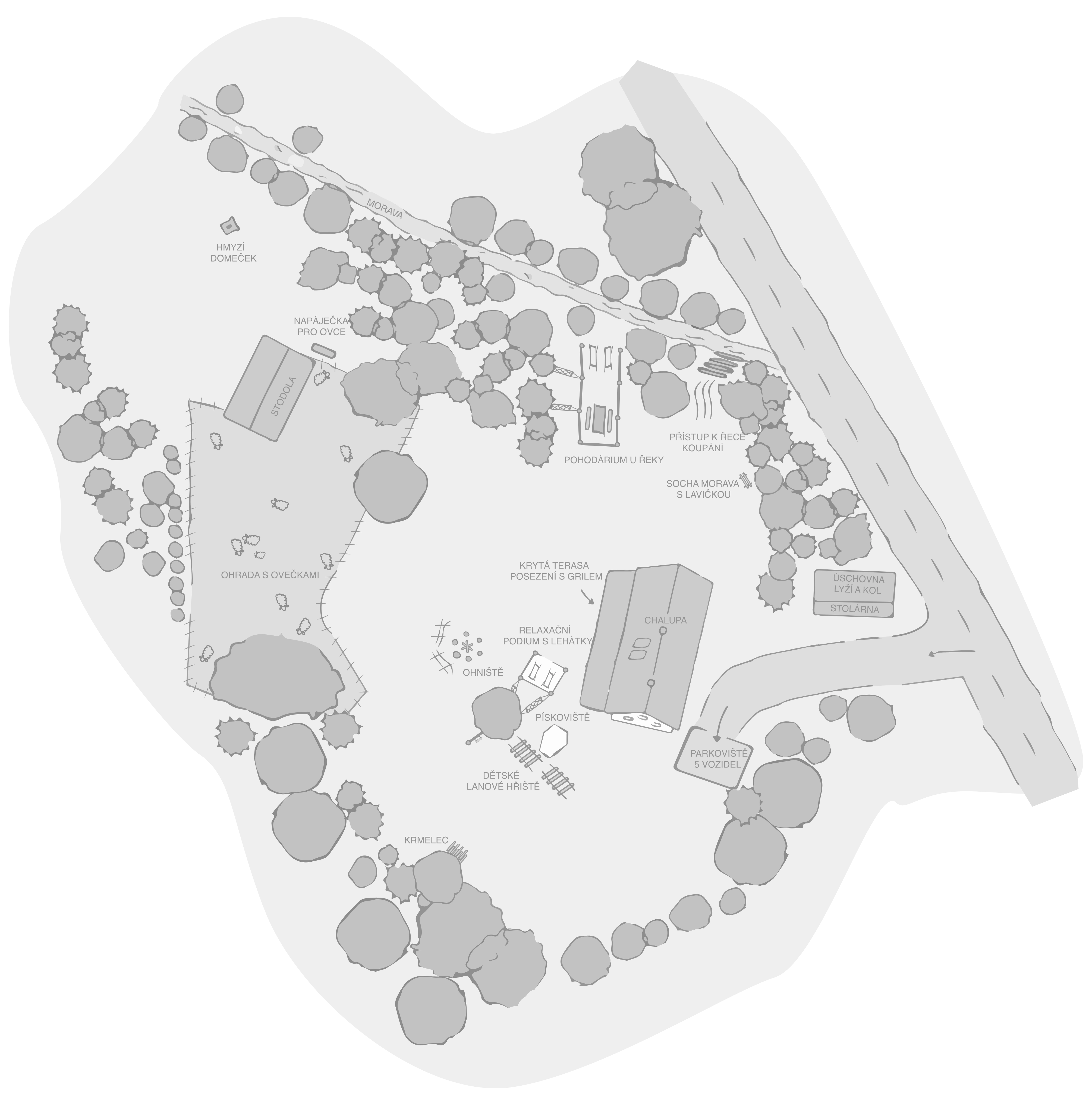 Pod sviní Horou - Mapka areálu